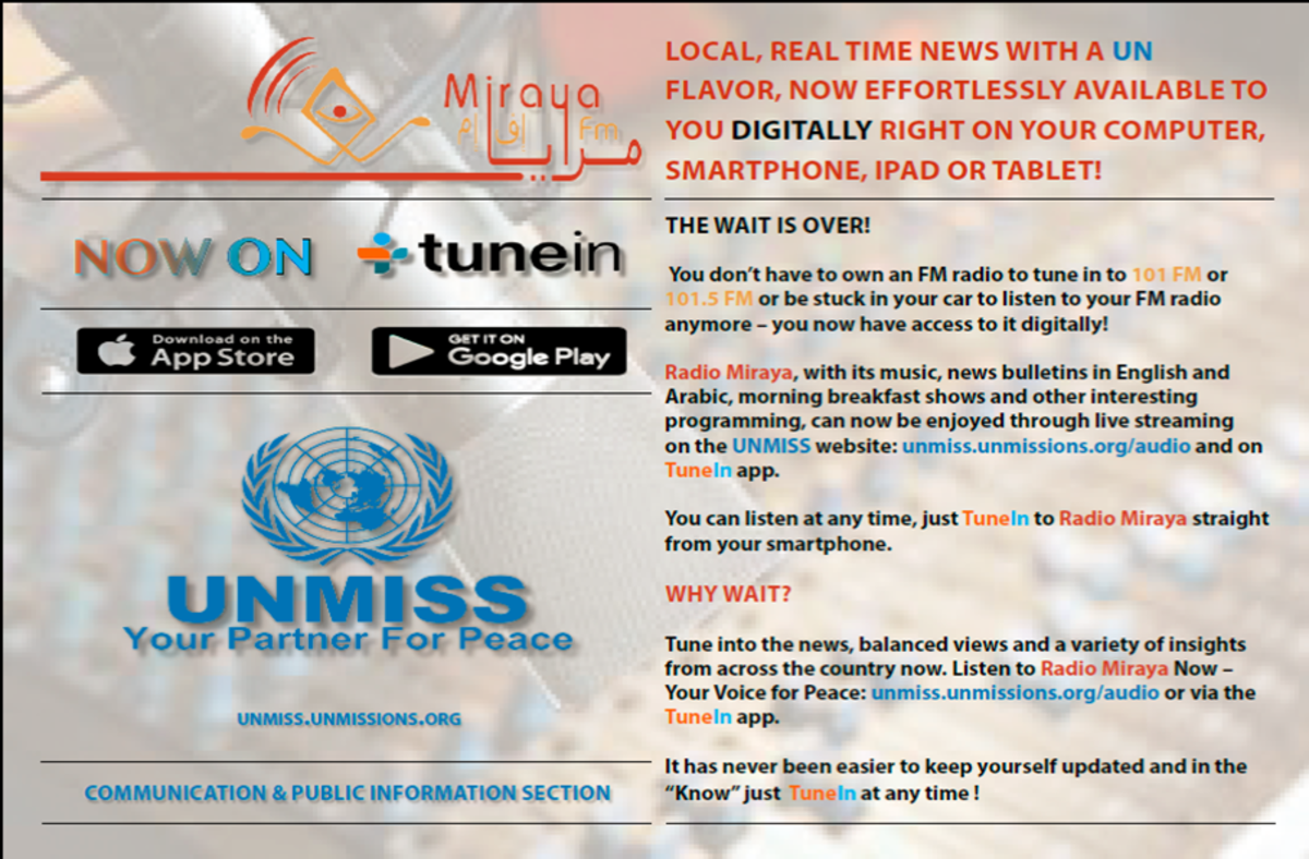 South Sudan UNMISS Radio Miraya goes digital