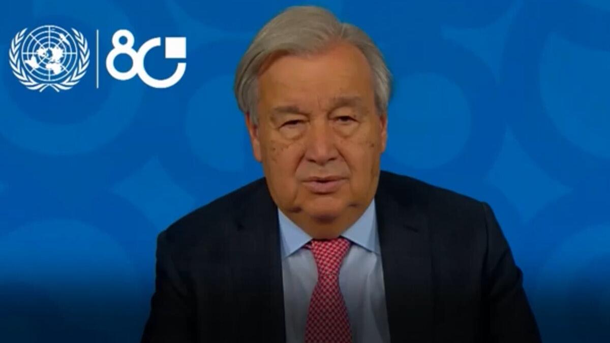 A photo of António Guterres.