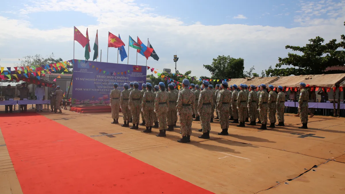 UN Peacekeeping UNMISS South Sudan Bentiu Force Commander parade
