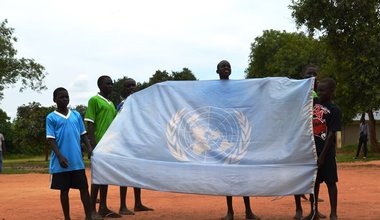 Orphaned children and UNMISS personnel come together for 