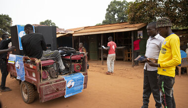 unmiss south sudan protection of civilians Yambio humanitarian assistance COVID-19 peacekeepers peacekeeping awareness-raising risk communication Coronavirus tricycle Anzara Western Equatoria