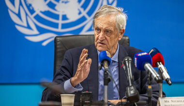 Peace South Sudan UNMISS UN peacekeeping peacekeepers elections constitution SRSG Nicholas Haysom Press conference politics 
