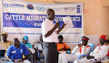 UNMISS cattle livestock migration herders women farmers pastoralists semi-nomadic Wau Kuajok south sudan cattle migration western bahr el ghazal conflict peacekeeping united nations undp fao unmiss Marial Bai Agreement
