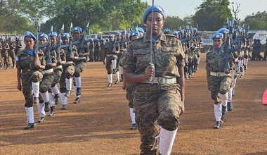 Peace South Sudan UNMISS UN peacekeeping peacekeepers elections medal parade South Korea India Ethiopia serving for peace