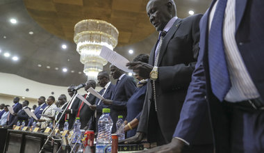 unmiss south sudan juba swearing in of new cabinet members ministers deputies covid-19 transitional government of national unity