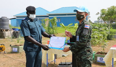UNMISS displaced civilians vocational training organic farming sustainable agriculture Thailand peacekeepers UN peacekeeping South Sudan 