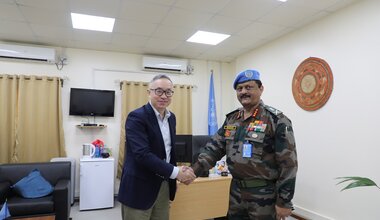 UNMISS Force Commander Mohan Subramanian honour guard 