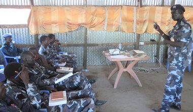 Peace South Sudan UNMISS UN peacekeeping training Mobile Court investigators Leer