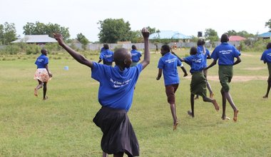 First girls’ football training class in Bor