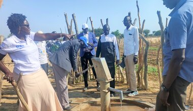 Peace South Sudan UNMISS UN peacekeeping peacekeepers elections community boreholes clean water Twic Warrap internally displaced people health