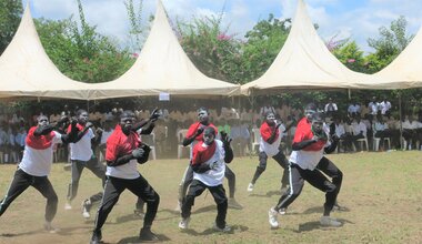 Peace South Sudan UNMISS UN peacekeeping peacekeepers International Youth Day positive change Sport Art messages of peace innovation