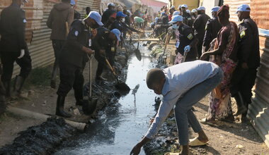 Peace South Sudan UNMISS UN peacekeeping peacekeepers cleaning campaign promote hygiene Protection of Civilians