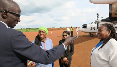 UNMISS sara beysolow nyanti humanitarian resident coordinator bor peace development triple nexus south sudan humanitarian crisis floods