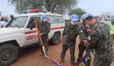 unmiss pibor bor medical ambulance covid-19 south korea republic of korea peacekeepers peacekeeping united nations south sudan