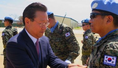 Republic of Korea Peacekeepers receive medals for outstanding service with the mission    
