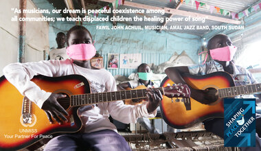 Music UNMISS Malakal displaced children displaced teenagers peacebuilding South Sudan International Day of Peace