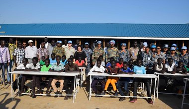 Nepalese UN police supporting conflict-affected schoolchildren in South Sudan 