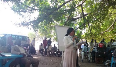 UNMISS Civil Affairs officer addresses communities in Terekeka