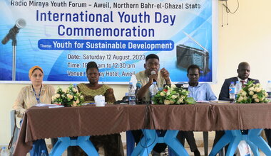 unmiss south sudan northern bahr el ghazal radio miraya international youth day panel sustainable development