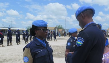 Sakina Issah Ghanain Police Officer and UNMISS Police Commissioner Bruce Munyambo