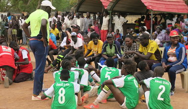 unmiss south sudan aweil international women's day 2020 football young women empowerment messages against early forced marriages domestic violence