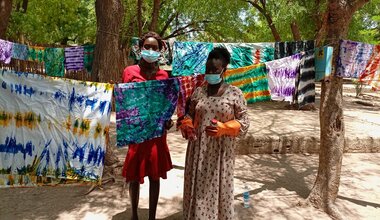 unmiss south sudan lakes state rumbek internally displaced persons women vocational training income generating skills tie-dyeing