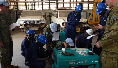 UNMISS teaches mechanical engineers in Juba how to service and repair generators
