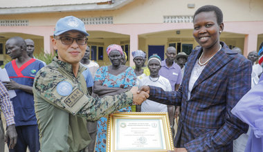 unmiss south sudan bor peacekeepers donation hospital medical supplies south korea