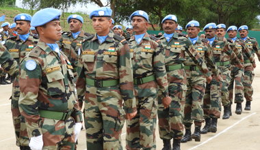 UNMISS Force Commander awards UN medal to Indian Peacekeepers in Bor