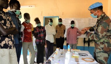 UNMISS protection of civilians livestock protection animal health veterinary camp cattle peacekeepers South Sudan peacekeeping Malakal World Veterinary Day