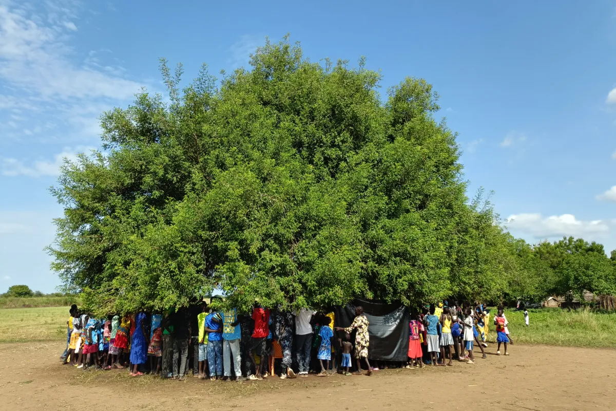 Meeting under tree