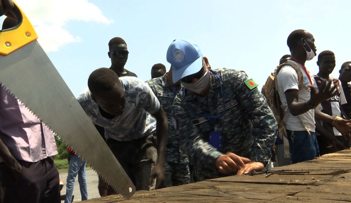unmiss south sudan protection of civilians marine engineers CIMIC jetty humanitarian assistance floods Malakal peacekeepers peacekeeping Sobat Adong vocational training women 