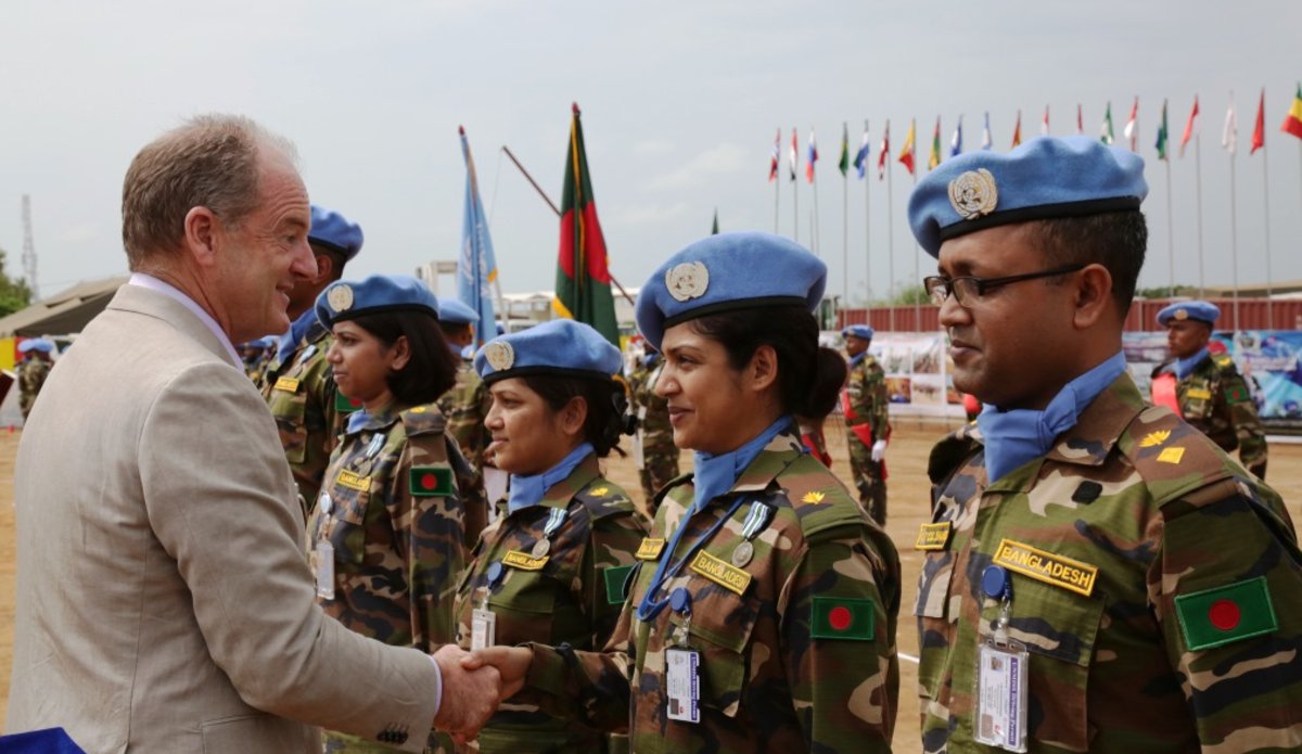 unmiss south sudan juba bangladesh medal parade srsg engineers