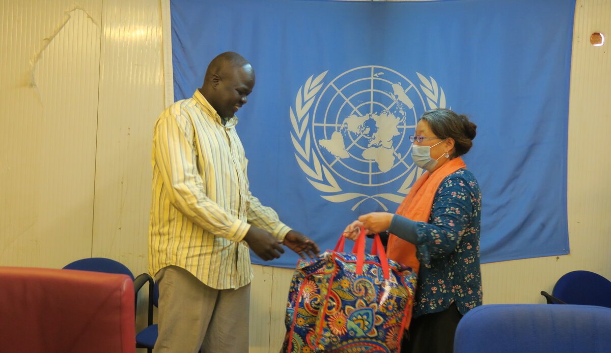 UNMISS buys face masks produced by UN-trained internally displaced people in Bentiu