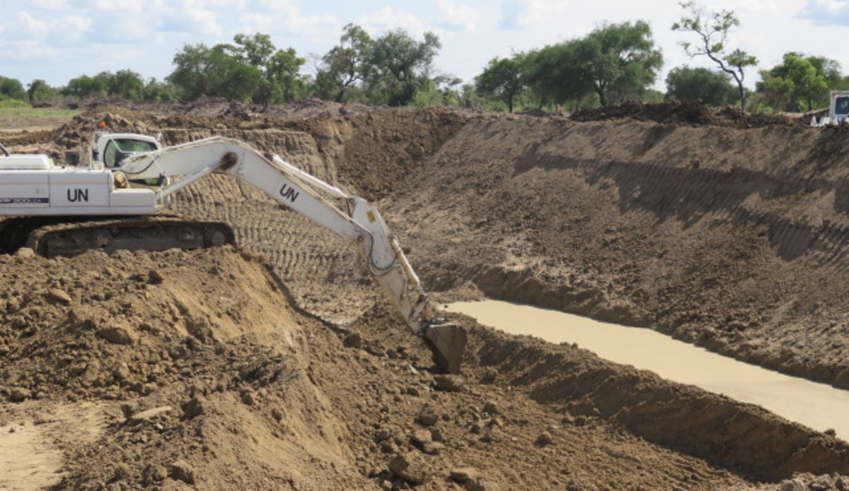 UNMISS constructing a sewage dump site in Bor