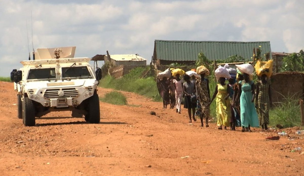 Peacekeepers patrol protection of civilians UNMISS Juba South Sudan