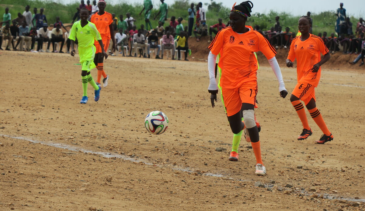 UNMISS protection of civilians displaced civilians peacekeepers South Sudan peacekeeping Juba football sport inter-community 