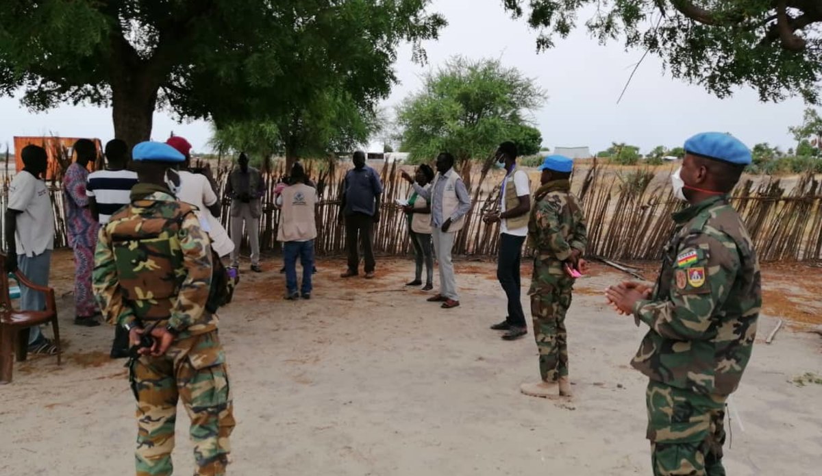 unmiss south sudan juba protection of civilians COVID-19 precautions WHO coronavirus Ghana physical distancing sensitization