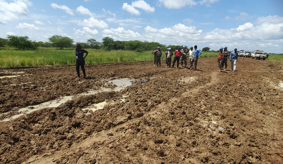 UNMISS UN Peacekeeping mission South Sudan protection of civilians road mud Maper security humanitarian heavy rain climate Rumbek