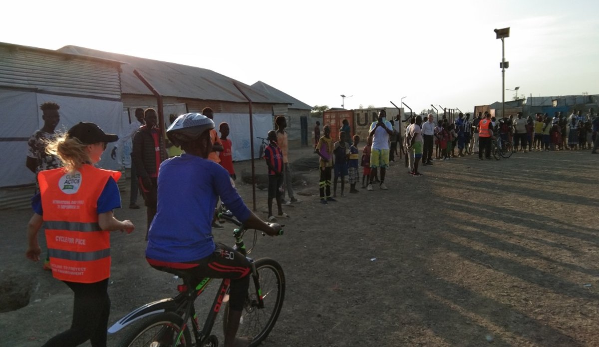 unmiss south sudan malakal teaching girls to cycle run indian medical staff