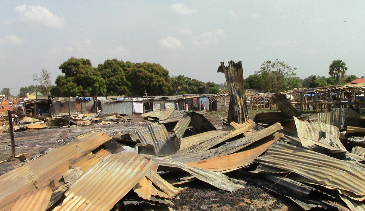 A market in Yei razed burnt to the ground