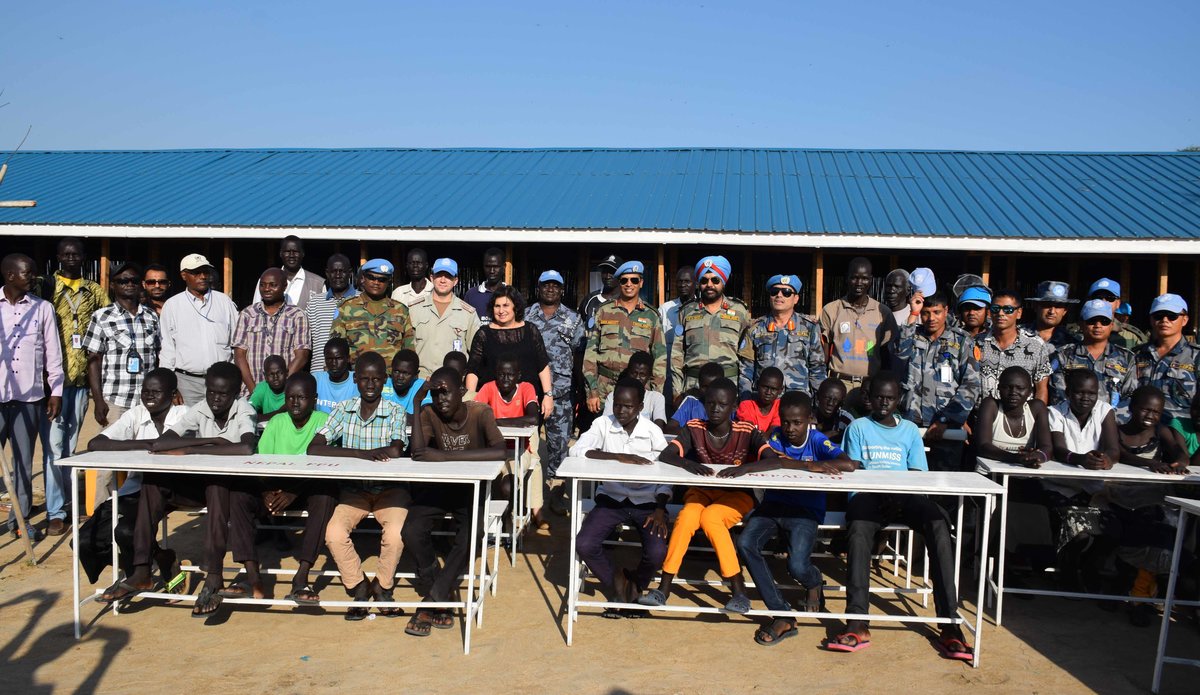 Nepalese UN police supporting conflict-affected schoolchildren in South Sudan 