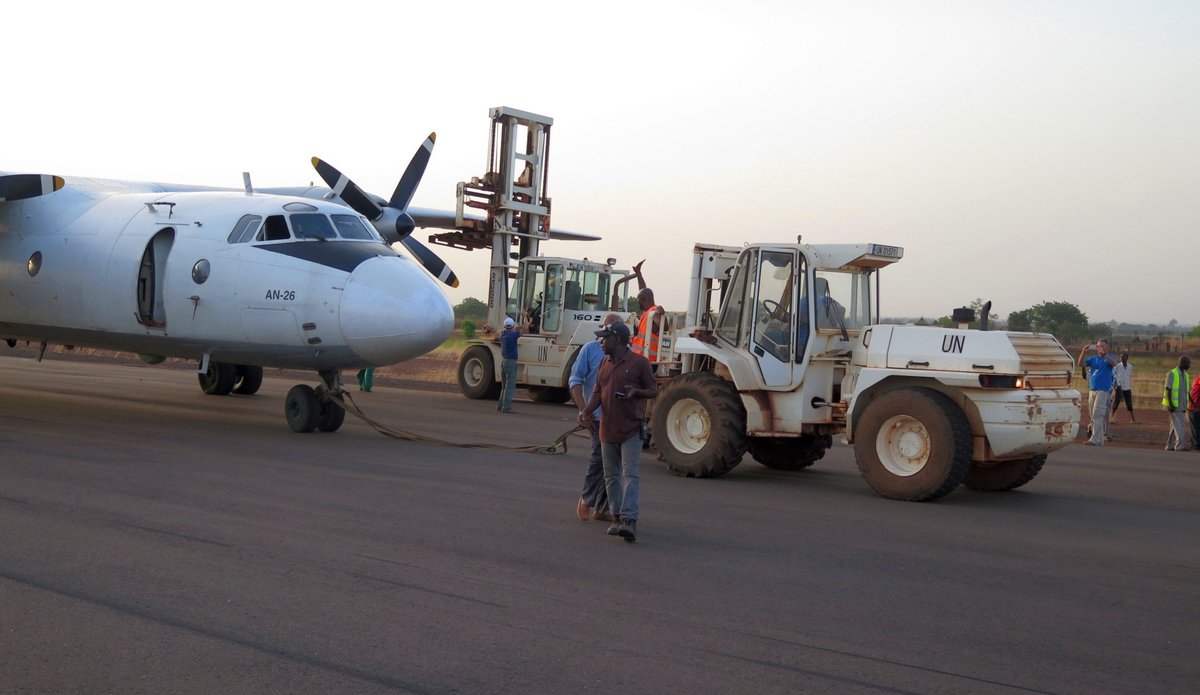 UNMISS fire response teams remove swiftly crash-landed plane from runway  