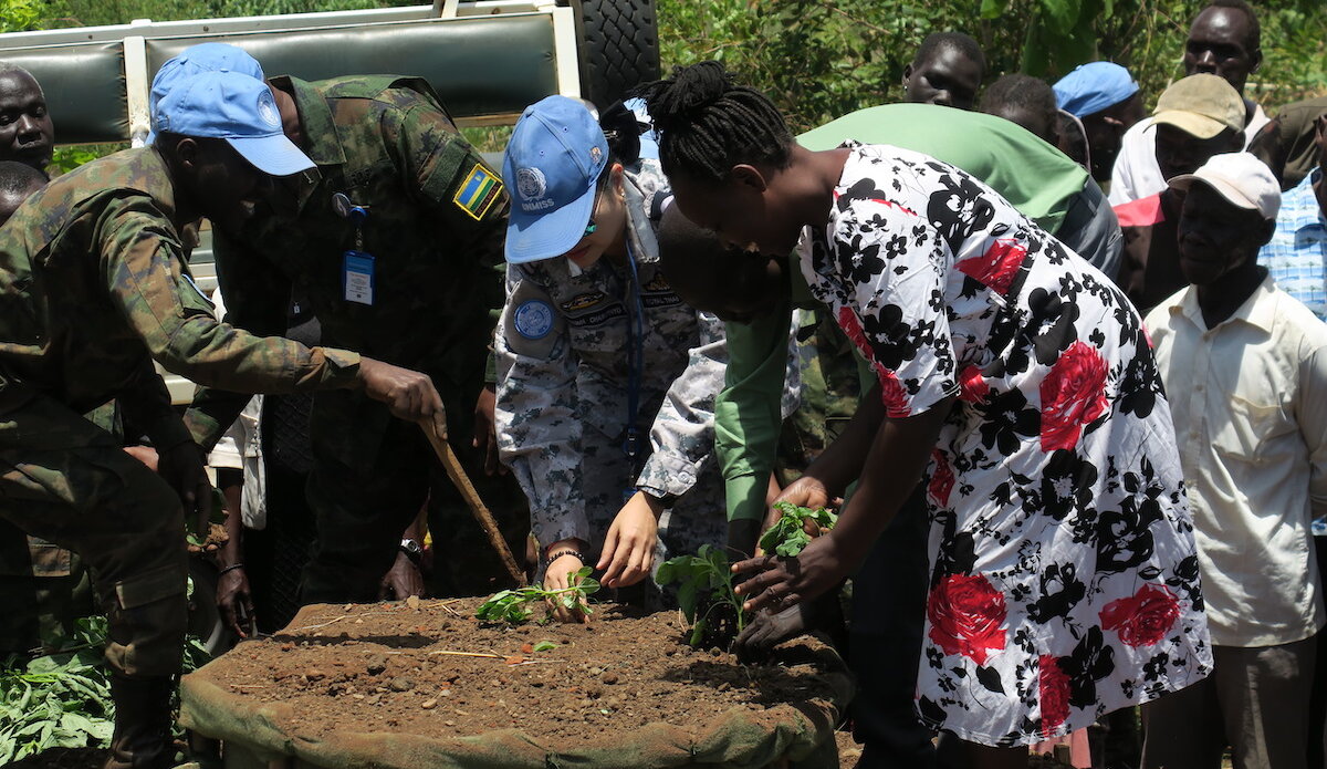 unmiss south sudan juba rwanda vegetable garden rondereza economical stove food security sexual violence deforestation communal garden harvests livelihoods