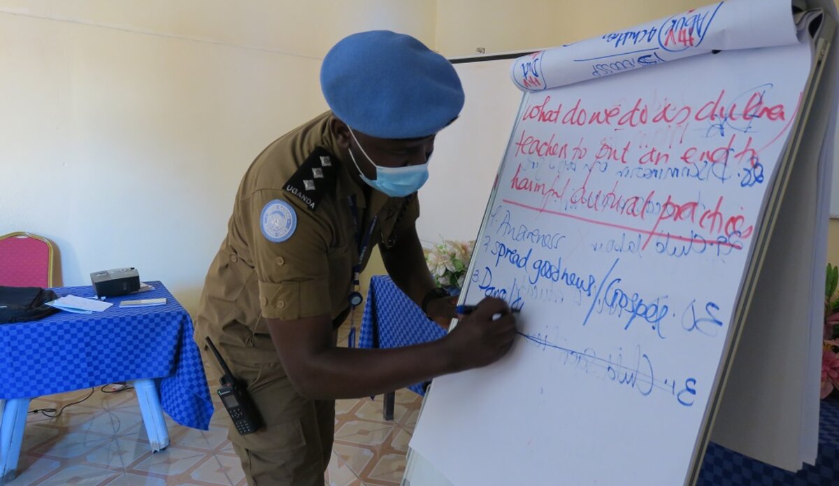 unmiss south sudan aweil unpol raising awareness sanitary pads early forced marriages sexual abuse