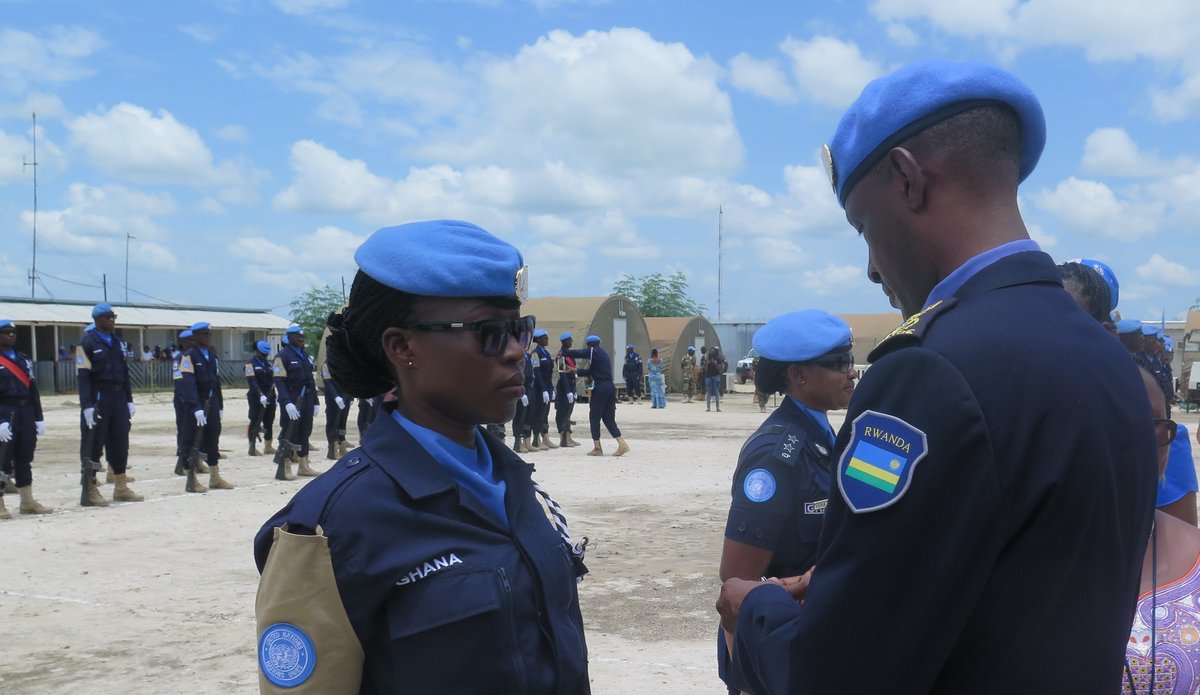 Sakina Issah Ghanain Police Officer and UNMISS Police Commissioner Bruce Munyambo