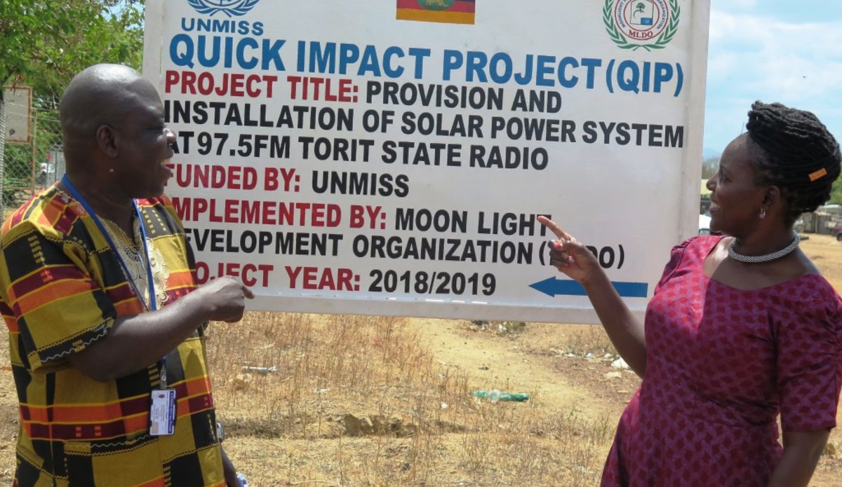 south sudan quick impact project unmiss torit radio station solar panels