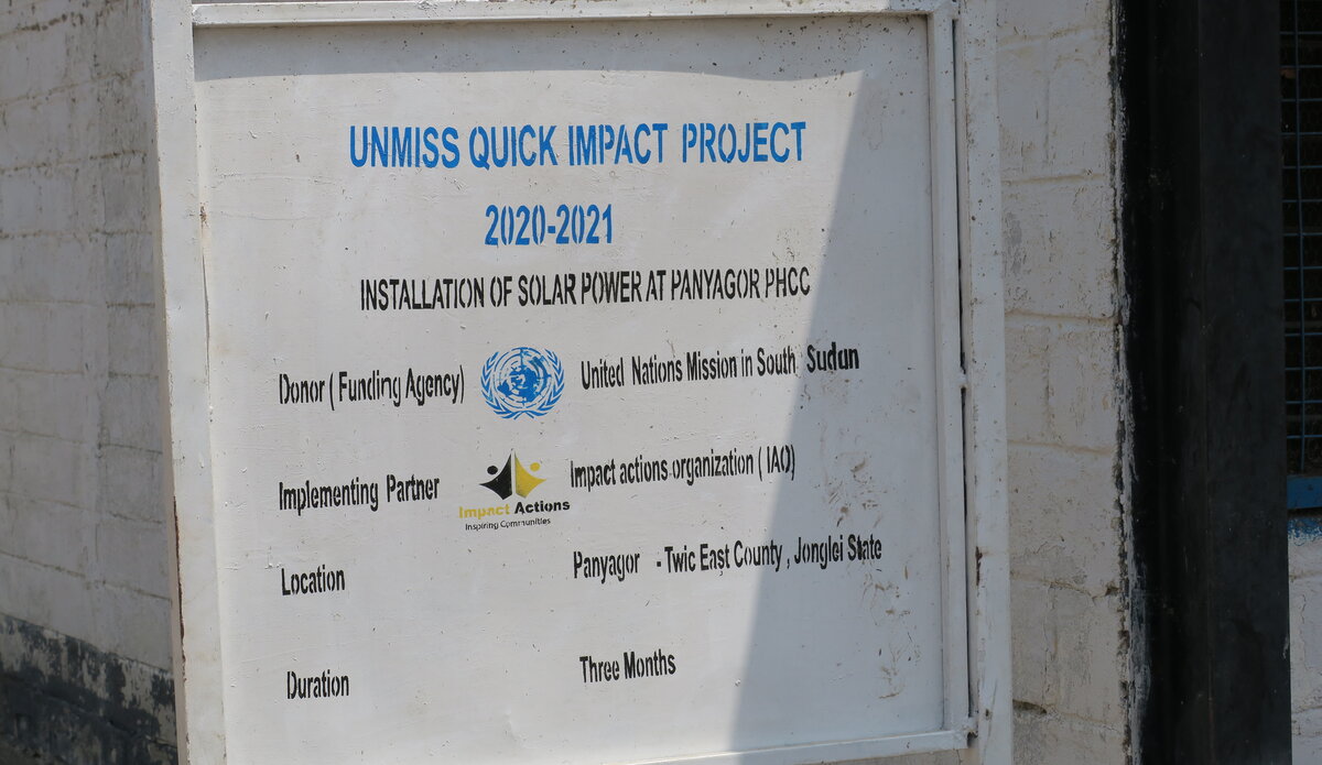 UNMISS sustainable energy solar power Quick Impact Projects Peacekeeping Peacekeepers South Sudan