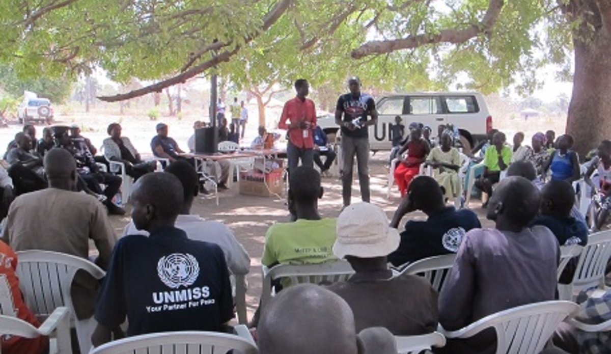 UNMISS conducts community outreach activity at Abinajok South Sudan water facilities seeds