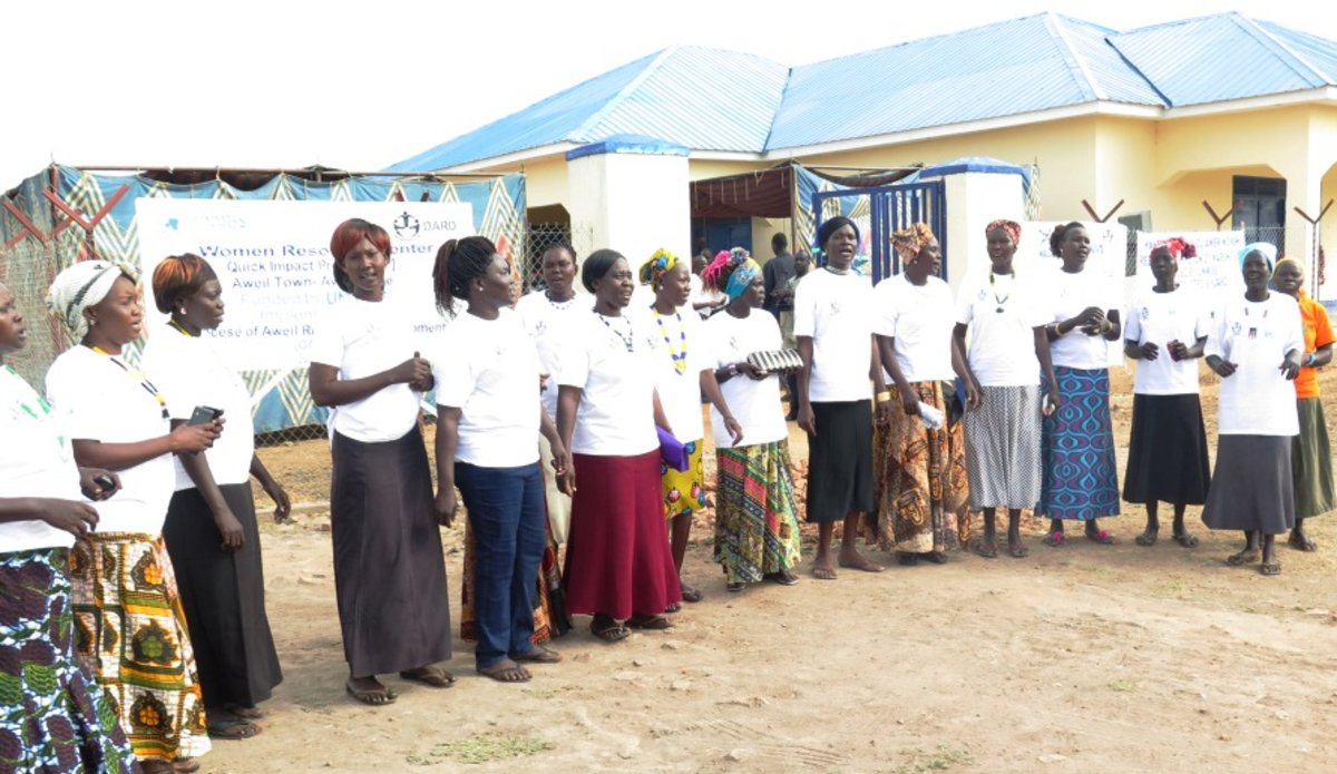 UNMISS South Sudan women resource centre Aweil water yard quick impact projects